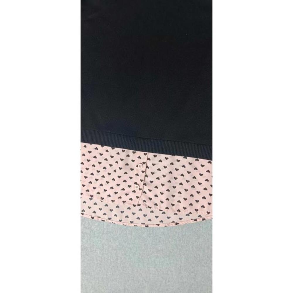 Addrianna Papell Long Sleeve Academic Mock Layer Sweater Womens M Black Pink - Picture 5 of 11